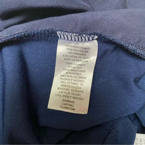 Leith Navy High Rise Cropped Pants XXS Pull On Pleated Front Workwear Chic - Picture 9 of 9